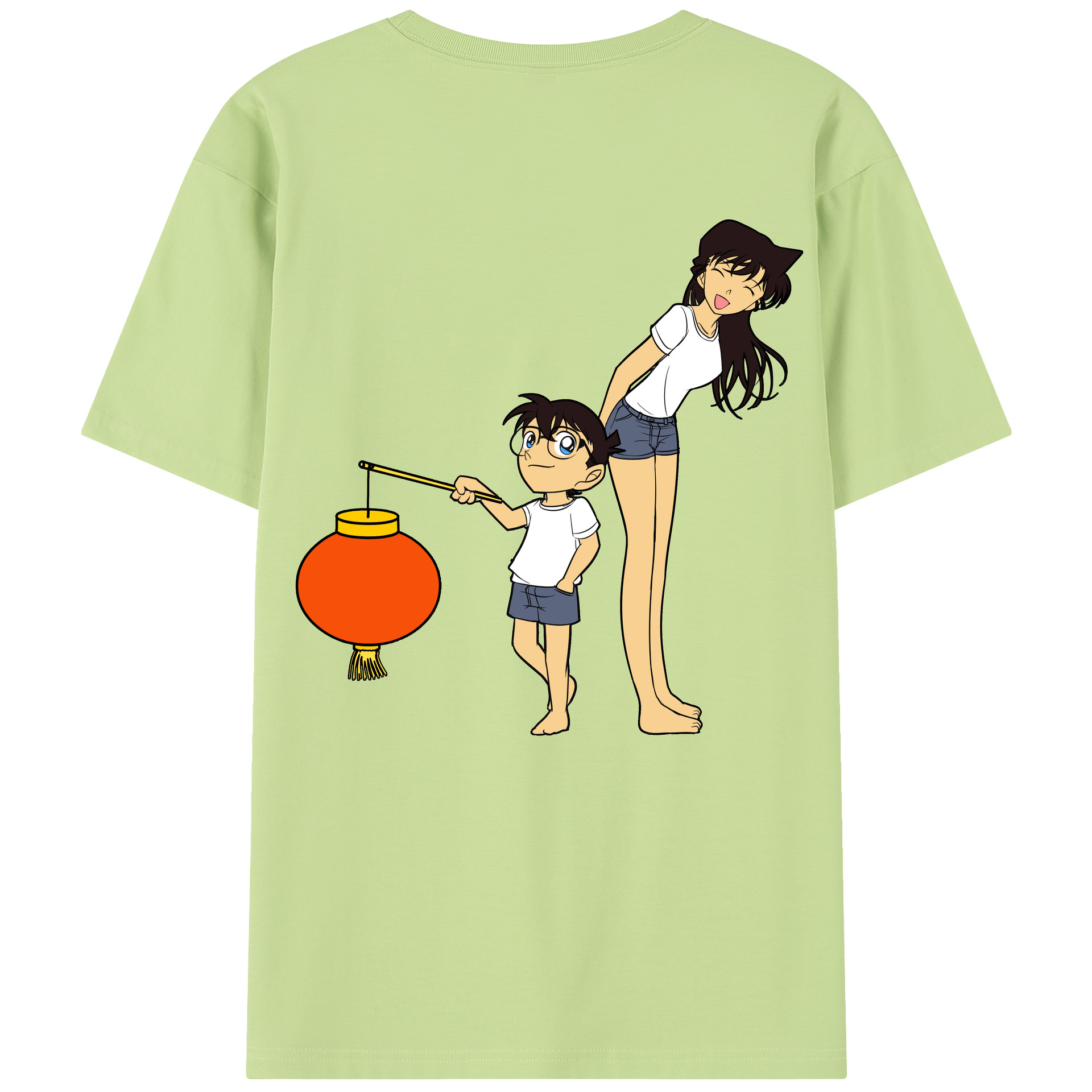 （画像用） 名探偵コナン 毛利 蘭 もうり らん、モーリ ラン Detective Conan Rachel Moore 綿100％半袖Tシャツ（背面プリント）